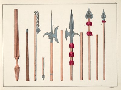 Lances, spears, halberds and partisanes, plate from 